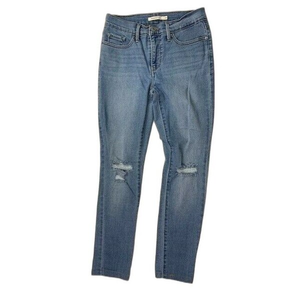 Levi's Size 26 Womens Jean 311 Shaping Skinny Stretch Mid Rise Rip Torn Distress - Picture 1 of 4